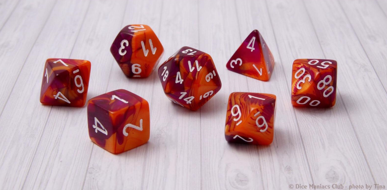 Vintage Chessex Speckled D10 Red Yellow Bronze Pips 